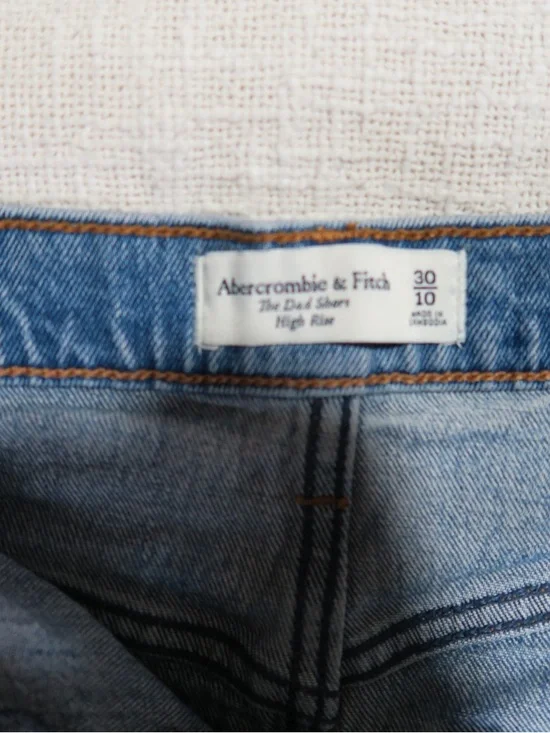 Abercrombie & Fitch Distressed High-Rise Dad Shorts - Picture 2 of 3